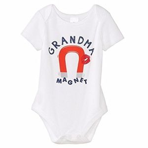 Cuddle Bear Baby White Grandma Magnet Bodysuit